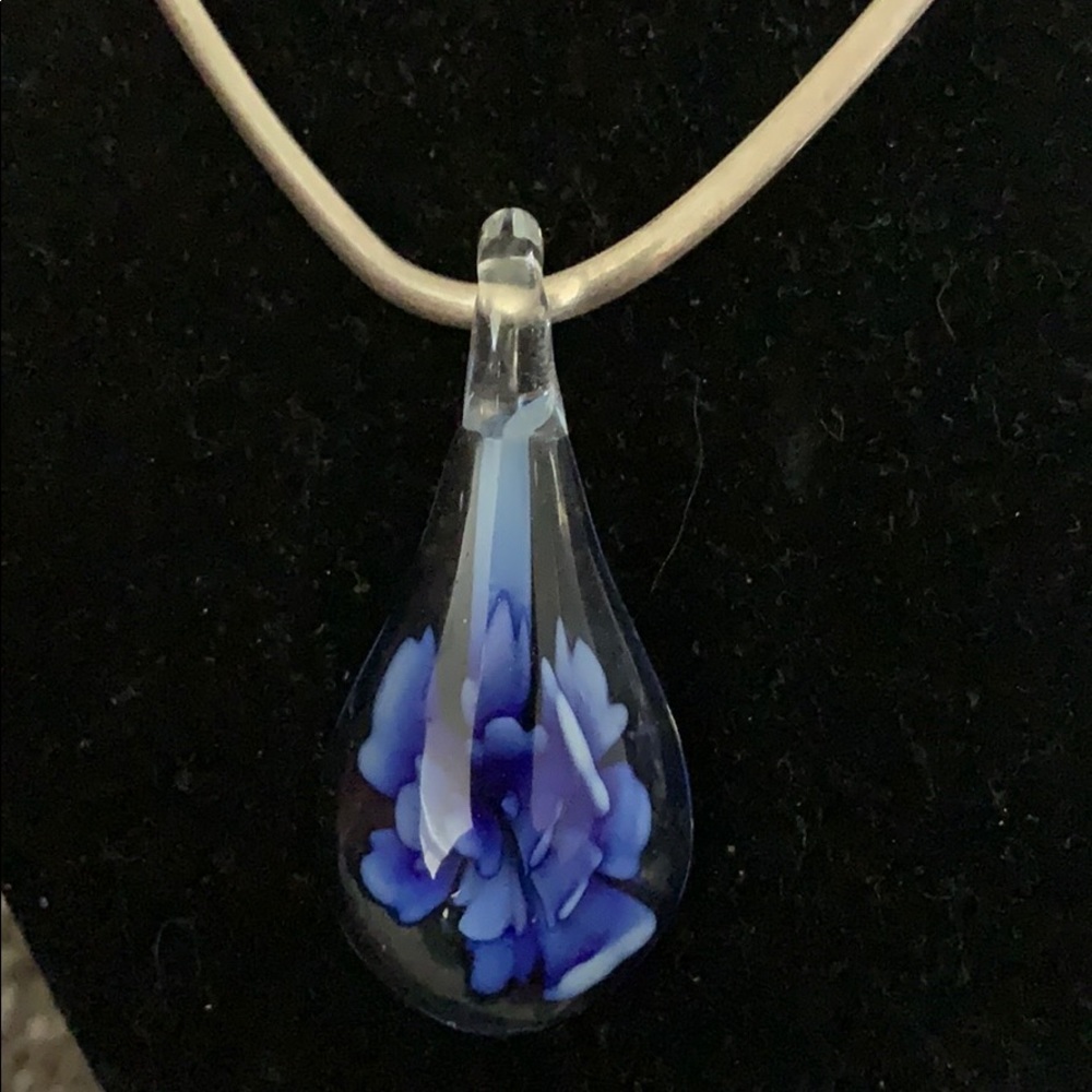Glass / silver choker